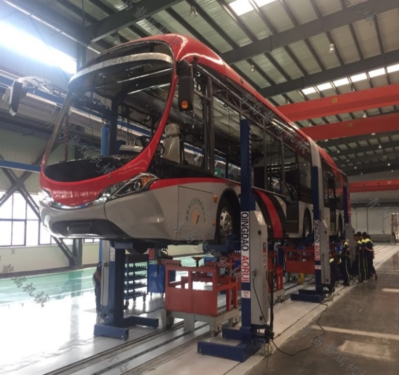 AORUI bus workshop lifting system in service